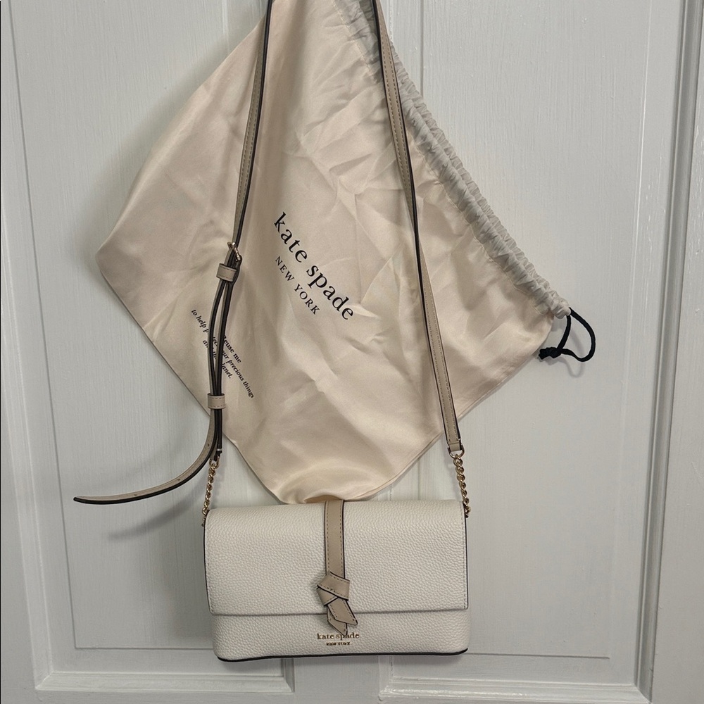 Kate Spade Cream Crossbody Bag with Bow Accent